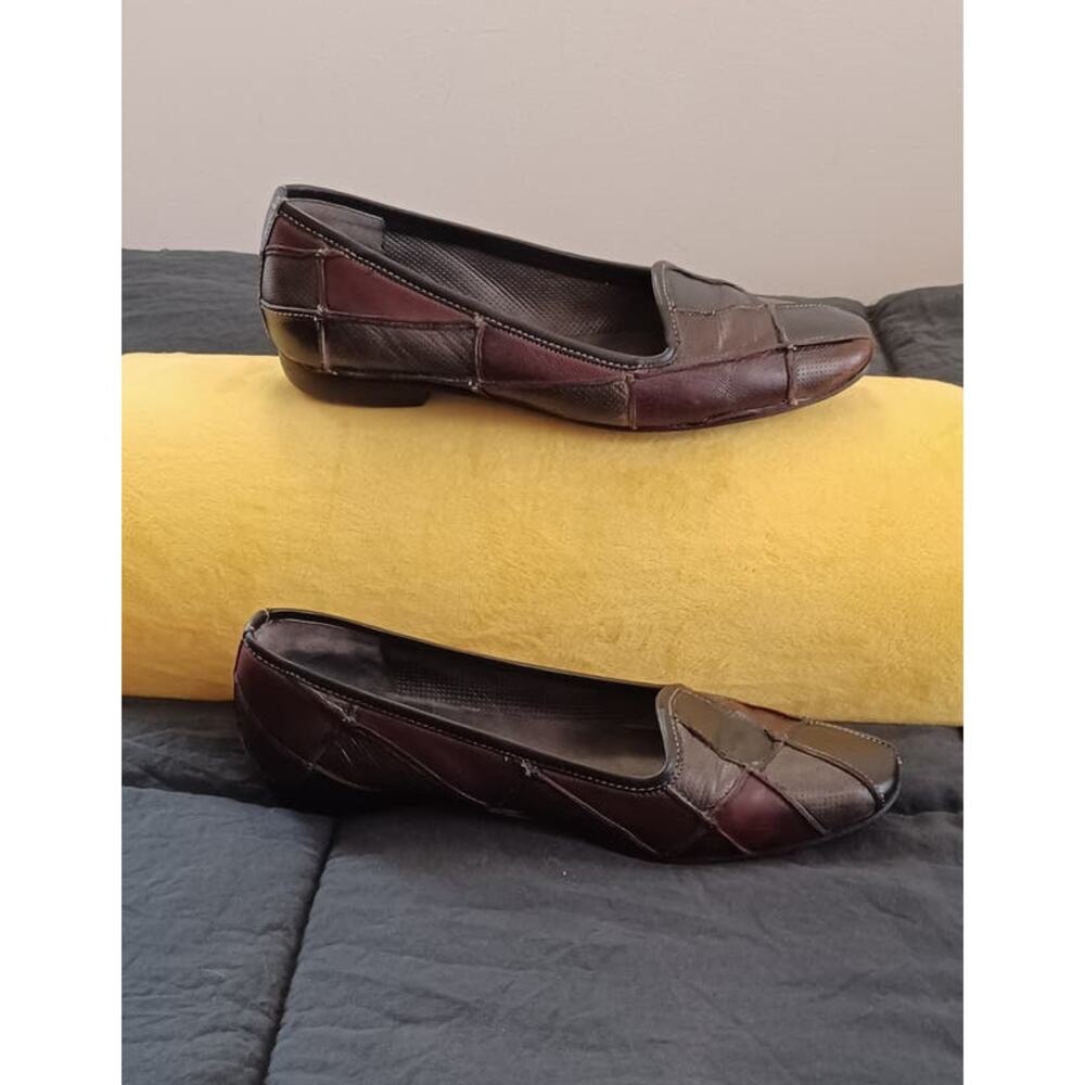 Sesto Meucci Italian Leather Flats Women's 8.5 M Classic Patchwork, Used Cond. - Picture 2 of 8